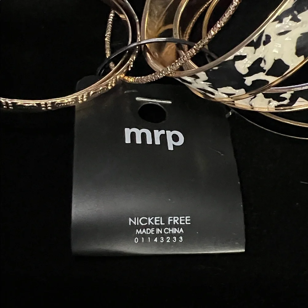 MRP Gold and Black Animal Print Bangle Bracelet Set (7) - Picture 2 of 5